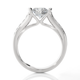 Round Lab Grown Diamond Side Stone Engagement Ring