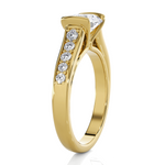 Round Lab Grown Diamond Side Stone Engagement Ring