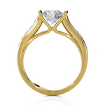 Round Lab Grown Diamond Side Stone Engagement Ring