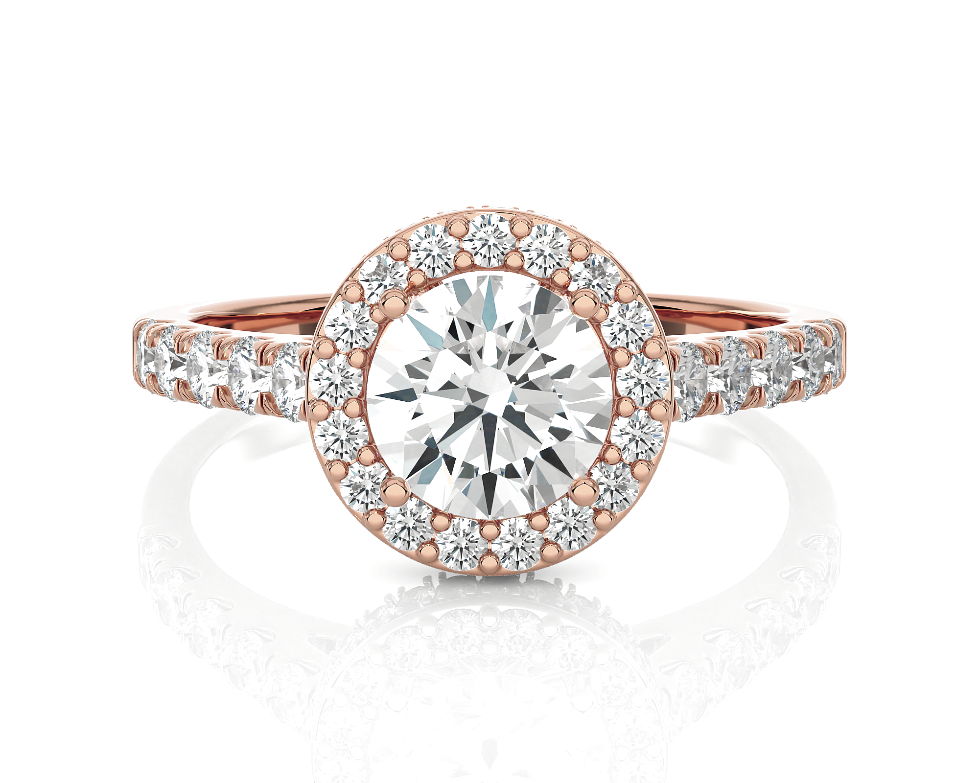 Round Lab Grown Diamond Halo Ring