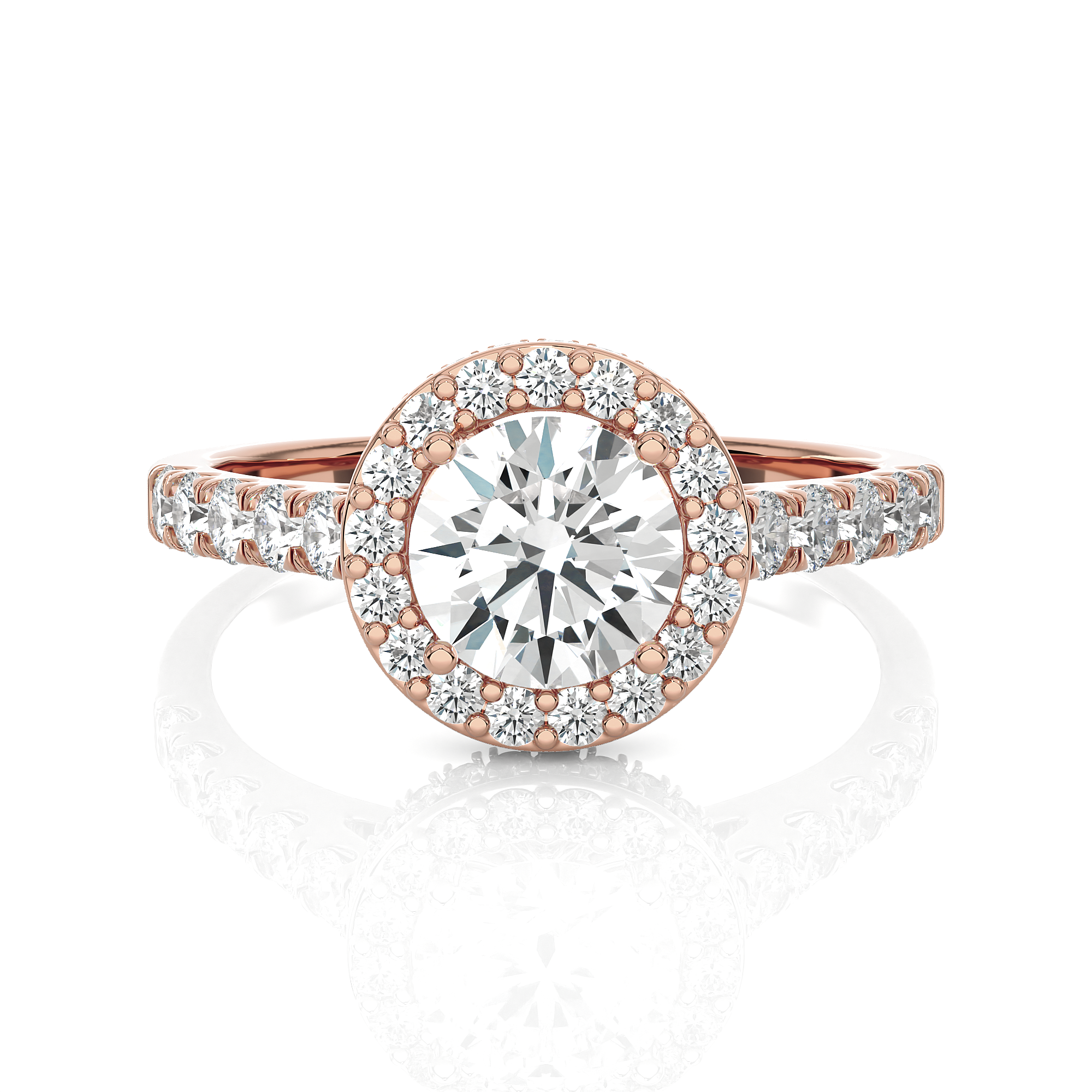 Round Lab Grown Diamond Halo Ring