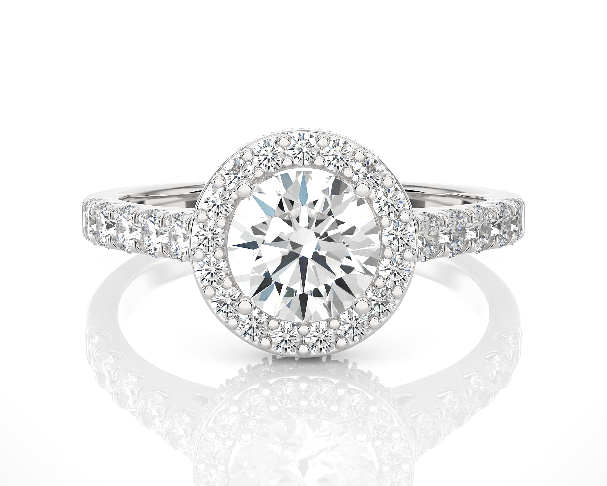 Round Lab Grown Diamond Halo Ring
