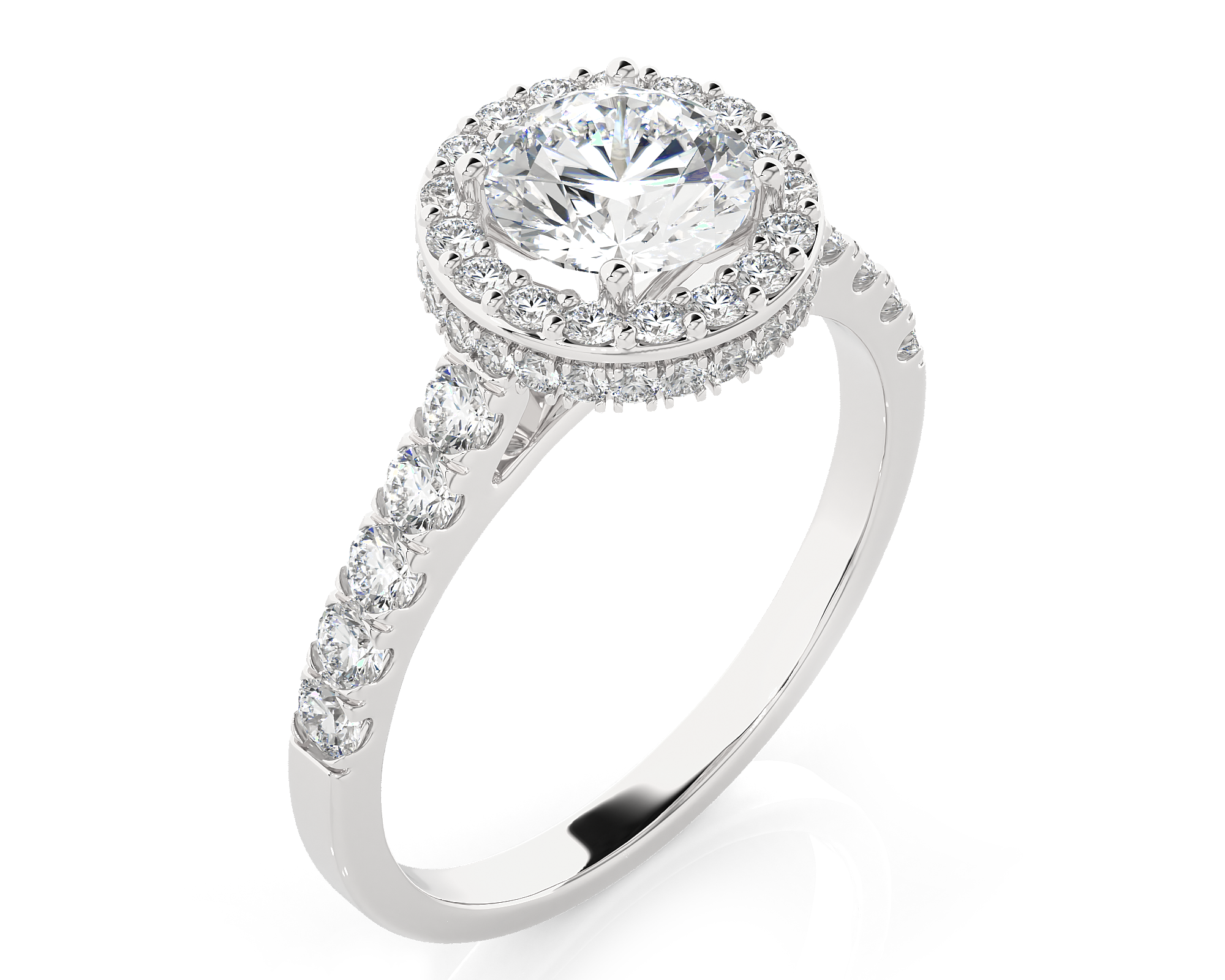 Round Lab Grown Diamond Halo Ring
