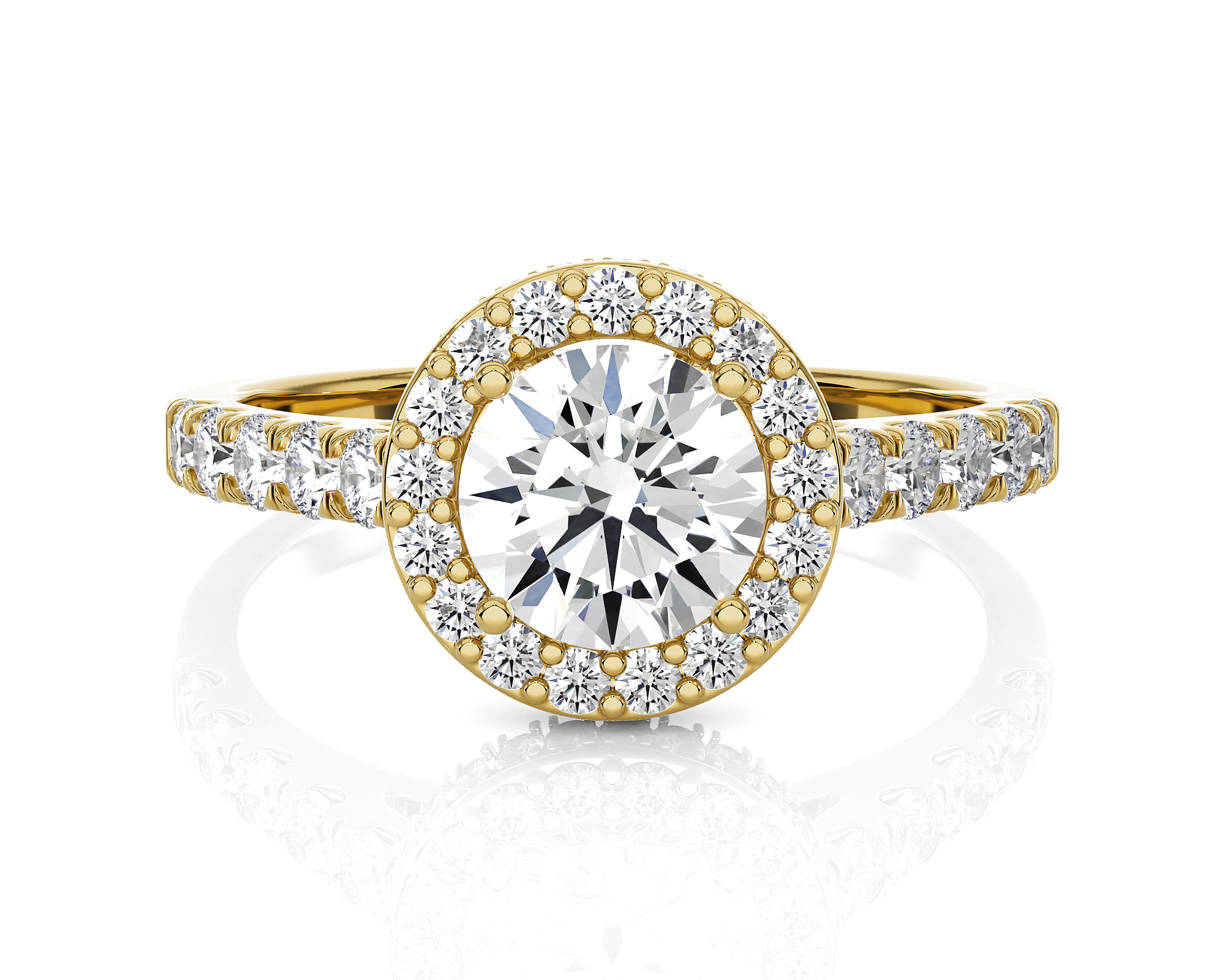 Round Lab Grown Diamond Halo Ring