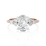 Oval Lab Grown Diamond Side Stone Engagement Ring
