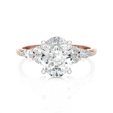 Oval Lab Grown Diamond Side Stone Engagement Ring