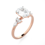 Oval Lab Grown Diamond Side Stone Engagement Ring