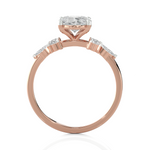 Oval Lab Grown Diamond Side Stone Engagement Ring