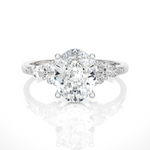 Oval Lab Grown Diamond Side Stone Engagement Ring