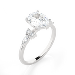 Oval Lab Grown Diamond Side Stone Engagement Ring