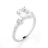 Oval Lab Grown Diamond Side Stone Engagement Ring