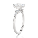 Oval Lab Grown Diamond Side Stone Engagement Ring