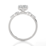 Oval Lab Grown Diamond Side Stone Engagement Ring