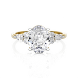 Oval Lab Grown Diamond Side Stone Engagement Ring