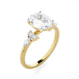 Oval Lab Grown Diamond Side Stone Engagement Ring