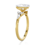 Oval Lab Grown Diamond Side Stone Engagement Ring