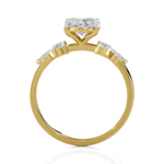 Oval Lab Grown Diamond Side Stone Engagement Ring