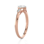 Round Lab Grown Diamond Side Stone Engagement Ring