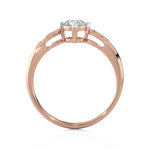 Round Lab Grown Diamond Side Stone Engagement Ring