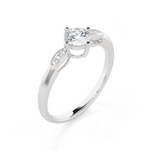 Round Lab Grown Diamond Side Stone Engagement Ring