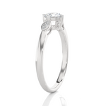 Round Lab Grown Diamond Side Stone Engagement Ring
