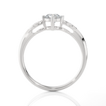 Round Lab Grown Diamond Side Stone Engagement Ring