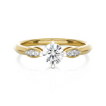 Round Lab Grown Diamond Side Stone Engagement Ring