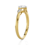 Round Lab Grown Diamond Side Stone Engagement Ring