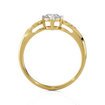 Round Lab Grown Diamond Side Stone Engagement Ring