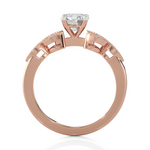 Round Lab Grown Diamond Side Stone Engagement Ring