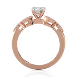 Round Lab Grown Diamond Side Stone Engagement Ring