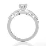 Round Lab Grown Diamond Side Stone Engagement Ring