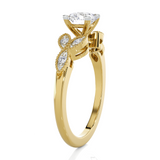 Round Lab Grown Diamond Side Stone Engagement Ring