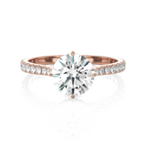 Round Lab Grown Diamond Side Stone Engagement Ring
