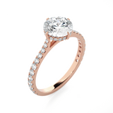 Round Lab Grown Diamond Side Stone Engagement Ring