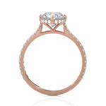 Round Lab Grown Diamond Side Stone Engagement Ring