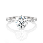 Round Lab Grown Diamond Side Stone Engagement Ring