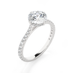 Round Lab Grown Diamond Side Stone Engagement Ring