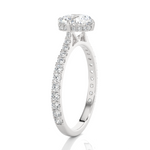 Round Lab Grown Diamond Side Stone Engagement Ring