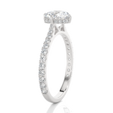 Round Lab Grown Diamond Side Stone Engagement Ring