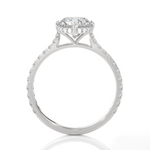 Round Lab Grown Diamond Side Stone Engagement Ring