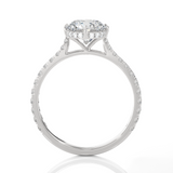 Round Lab Grown Diamond Side Stone Engagement Ring
