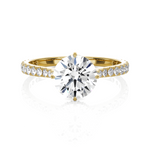 Round Lab Grown Diamond Side Stone Engagement Ring
