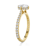 Round Lab Grown Diamond Side Stone Engagement Ring