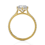 Round Lab Grown Diamond Side Stone Engagement Ring