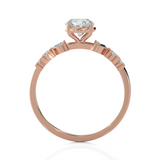 Round Lab Grown Diamond Side Stone Engagement Ring