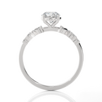 Round Lab Grown Diamond Side Stone Engagement Ring