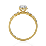 Round Lab Grown Diamond Side Stone Engagement Ring