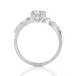 Round Lab Grown Diamond Side Stone Engagement Ring