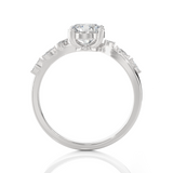 Round Lab Grown Diamond Side Stone Engagement Ring
